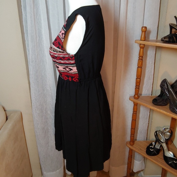 Ya Los Angeles Dress Small Black Red Sleeveless - Picture 6 of 8